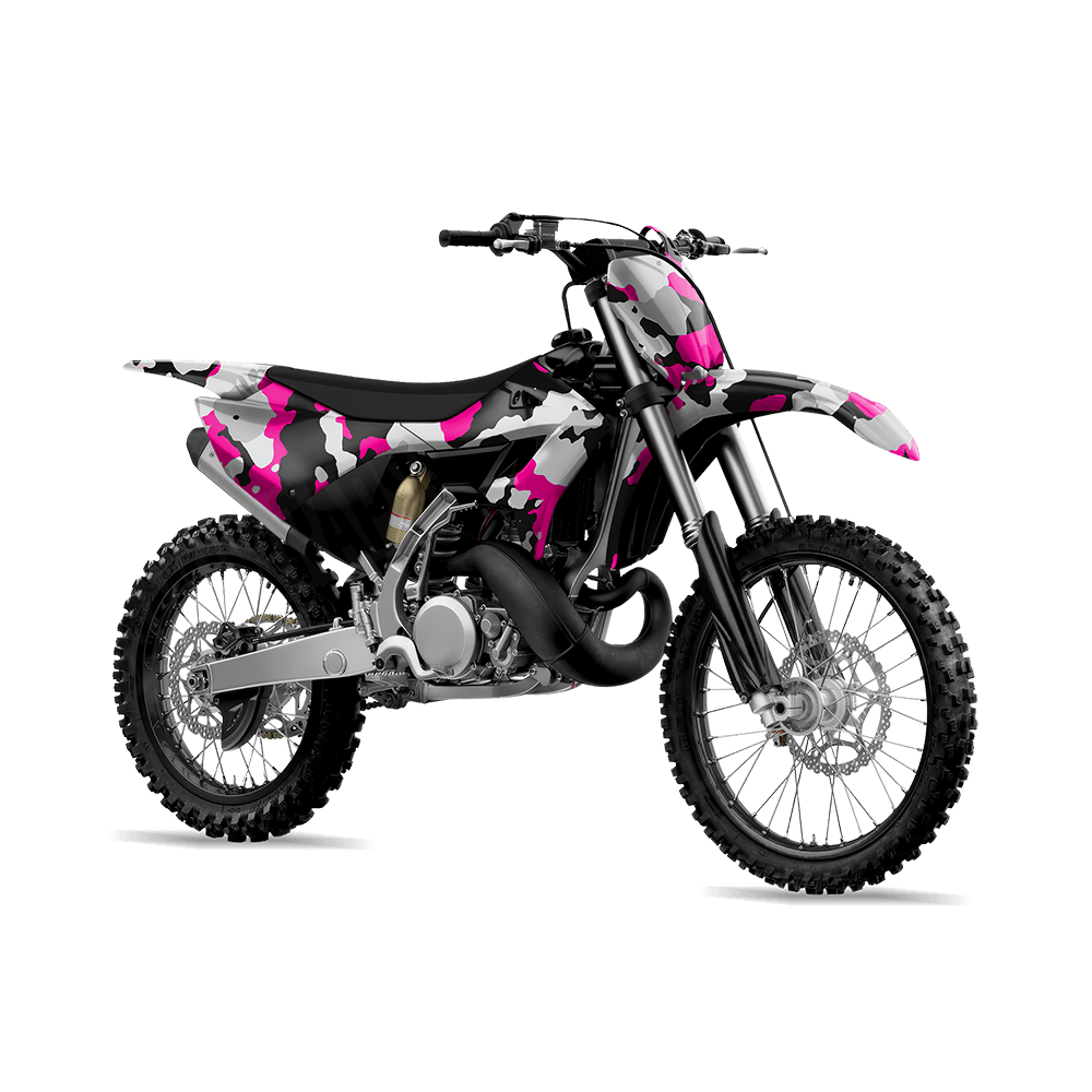 Large Cumulus Magenta Tiger Camo Dirt Bike Vinyl Wrap