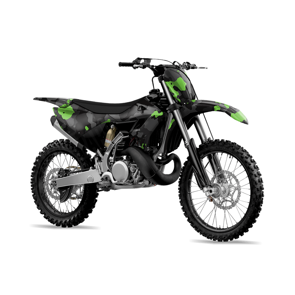 Large Cumulus Metro Green Camo Dirt Bike Vinyl Wrap