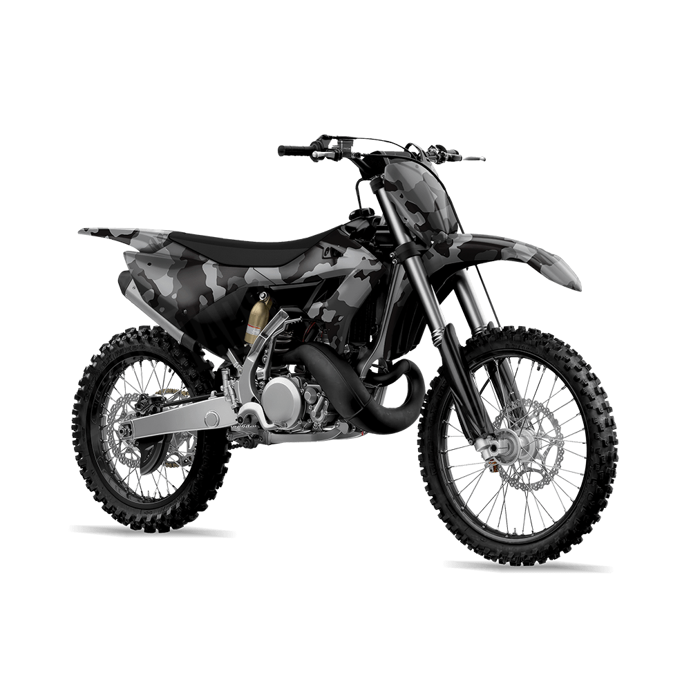 Large Cumulus Midnight Camo Dirt Bike Vinyl Wrap