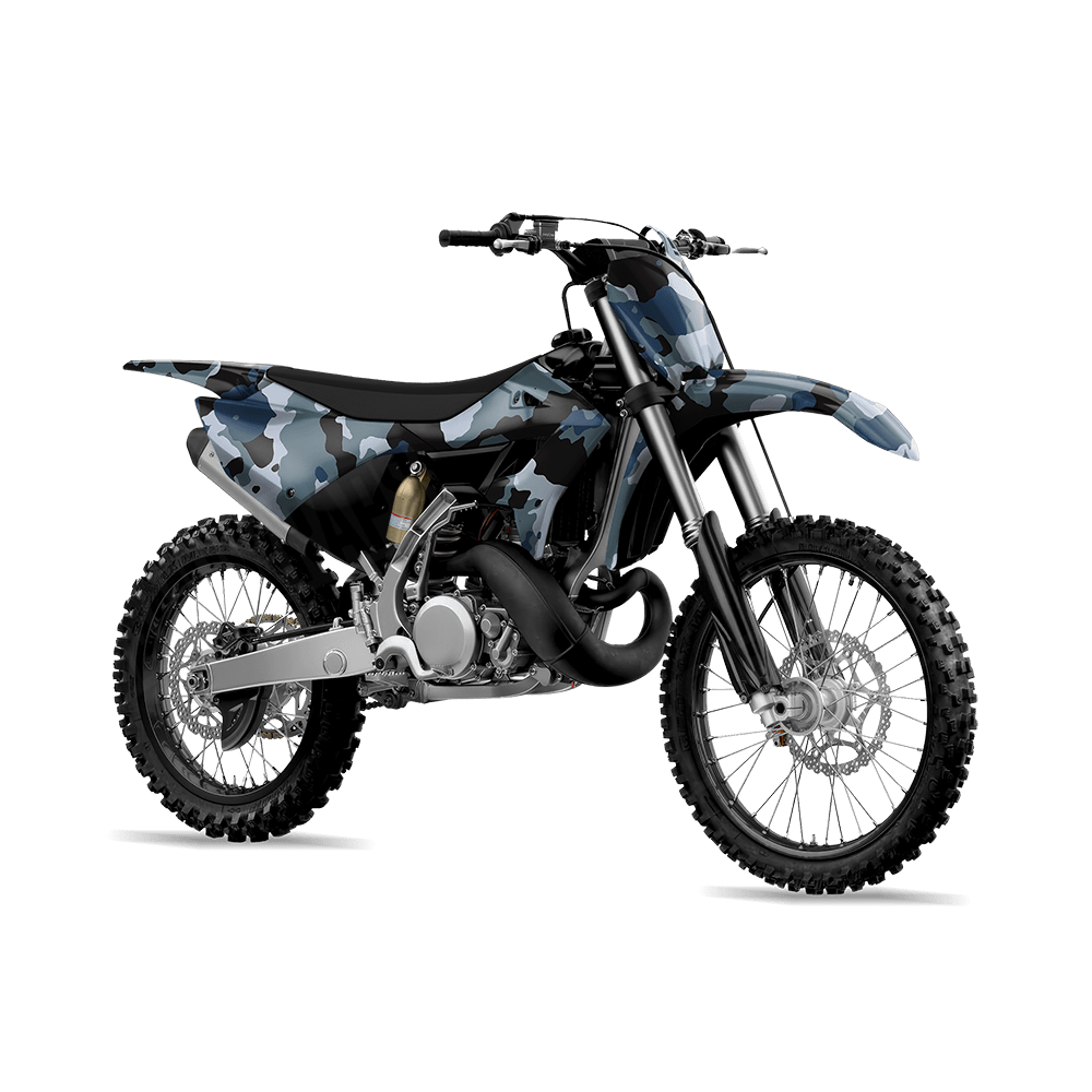 Large Cumulus Navy Camo Dirt Bike Vinyl Wrap