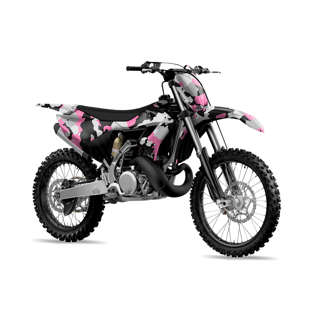 Large Cumulus Pink Tiger Camo Dirt Bike Vinyl Wrap