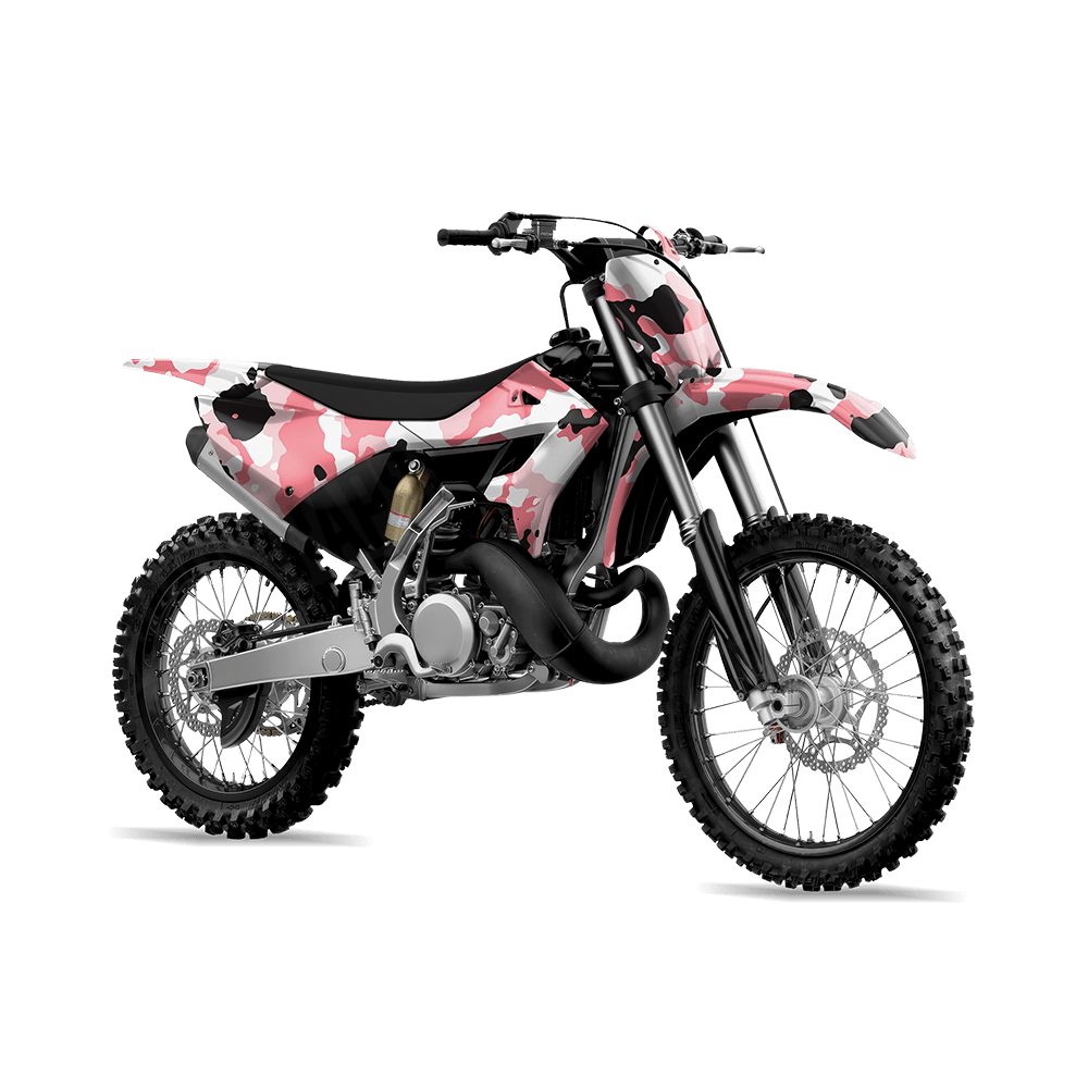 Large Cumulus Pink Camo Dirt Bike Vinyl Wrap