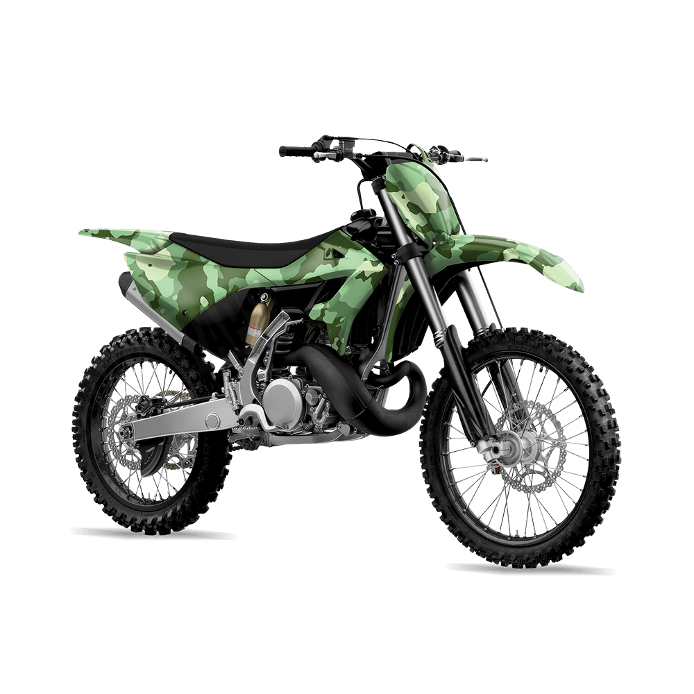 Large Cumulus Pistachio Camo Dirt Bike Vinyl Wrap