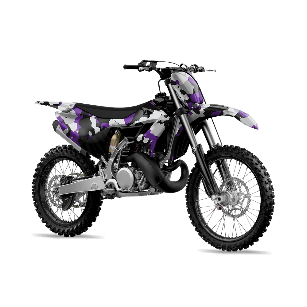 Large Cumulus Purple Tiger Camo Dirt Bike Vinyl Wrap