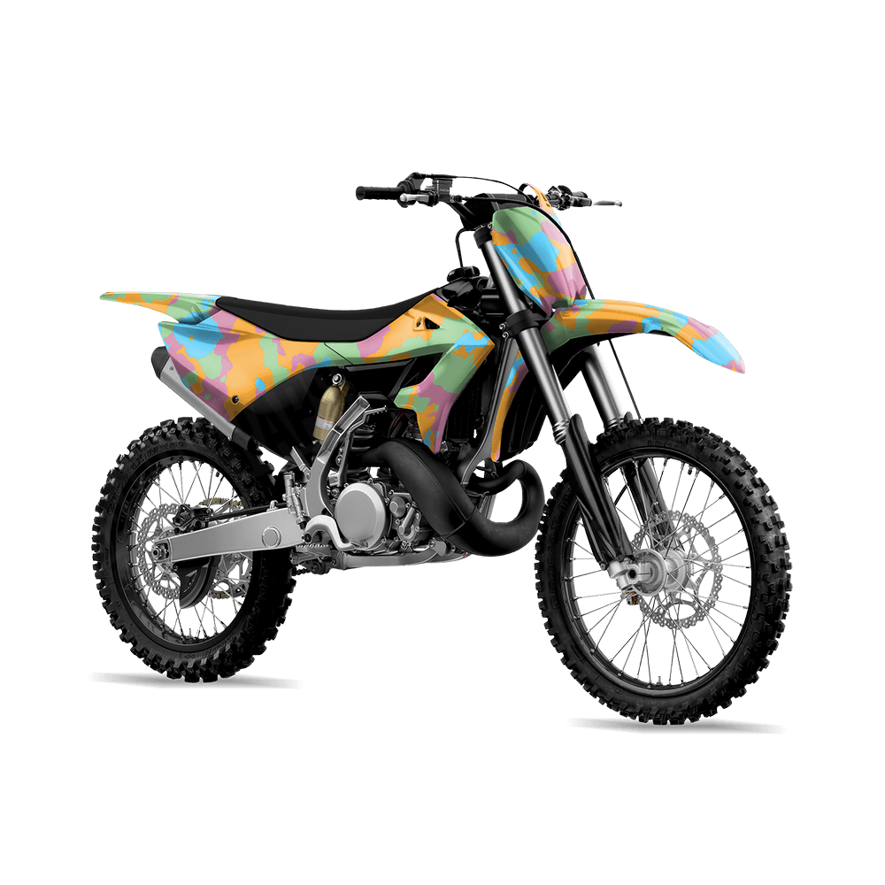 Large Cumulus Sherbert Camo Dirt Bike Vinyl Wrap