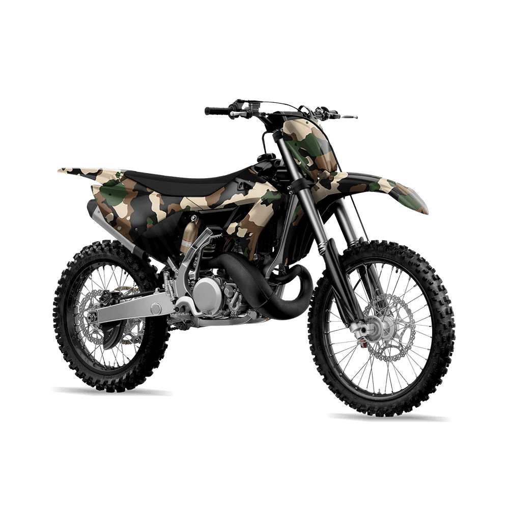 Large Cumulus Woodland Camo Dirt Bike Vinyl Wrap