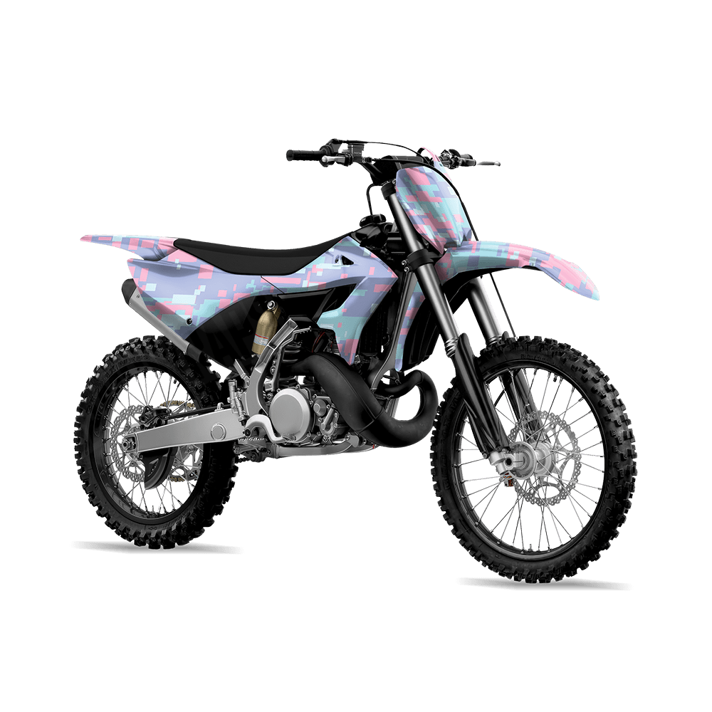 Large Digital Cotton Candy Camo Dirt Bike Vinyl Wrap