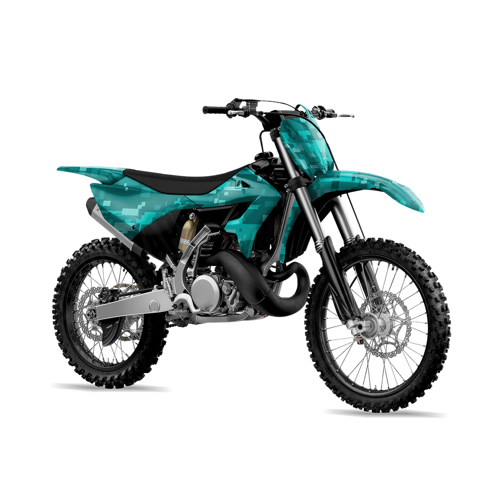 Large Digital Elite Tiffany Blue Camo Dirt Bike Vinyl Wrap