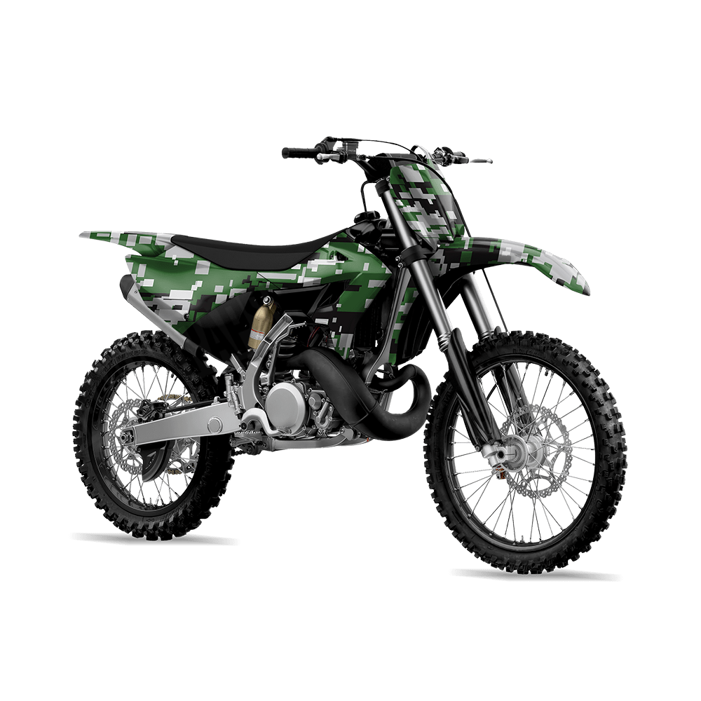 Large Digital Green Tiger Camo Dirt Bike Vinyl Wrap