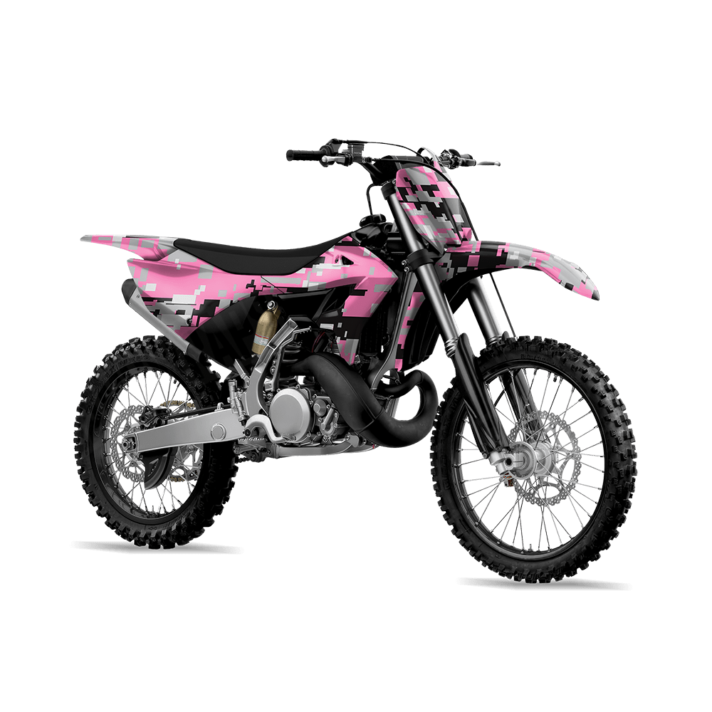 Large Digital Pink Tiger Camo Dirt Bike Vinyl Wrap