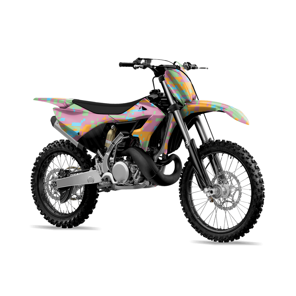Large Digital Sherbert Camo Dirt Bike Vinyl Wrap