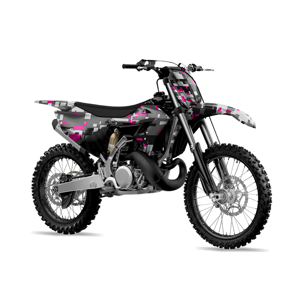 Large Digital Urban Magenta Camo Dirt Bike Vinyl Wrap