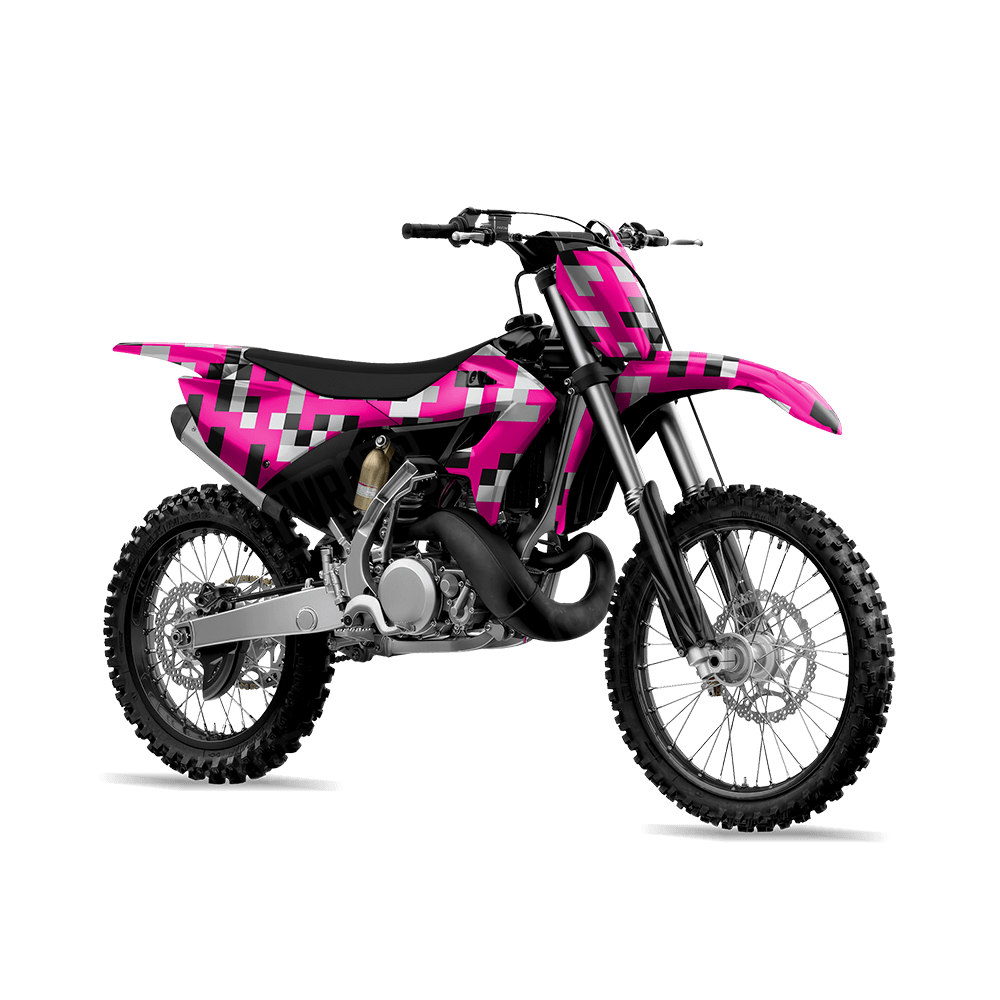 Pixel Magenta Tiger Dirt Bike Wraps