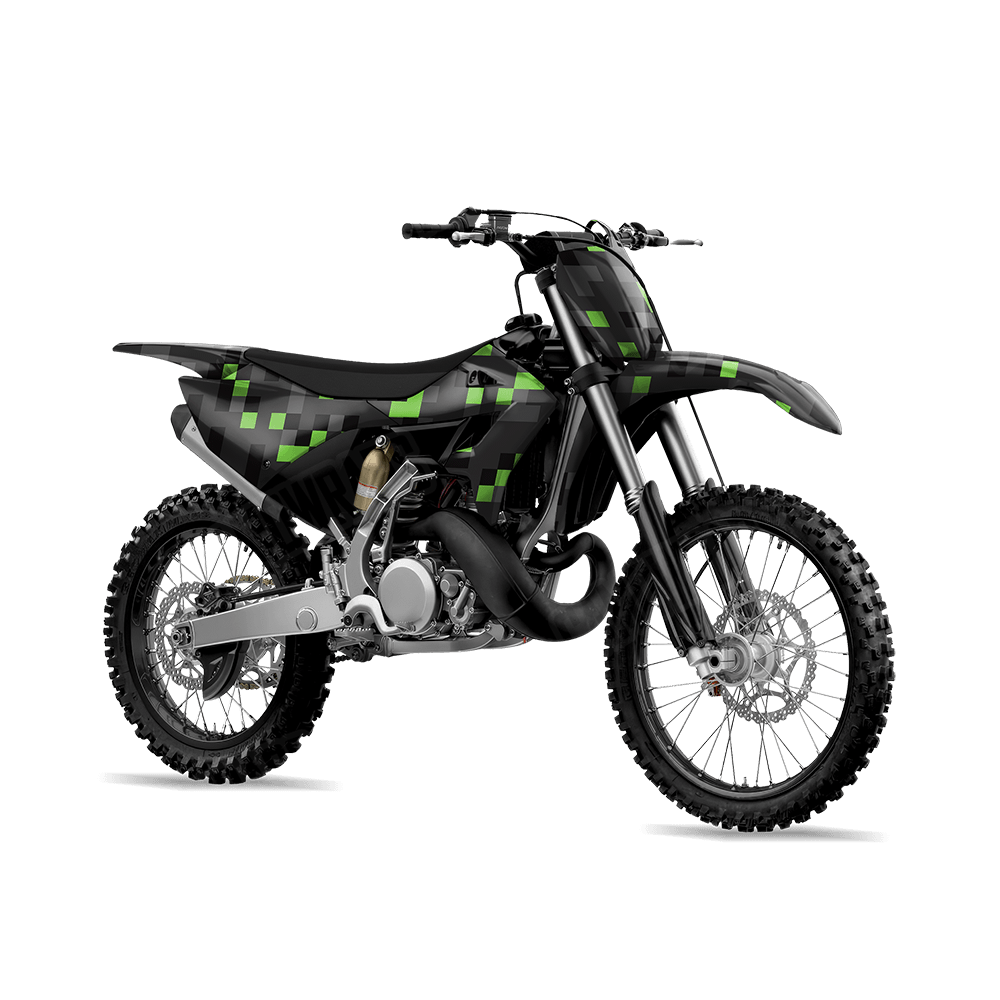 Pixel Metro Green Dirt Bike Wraps