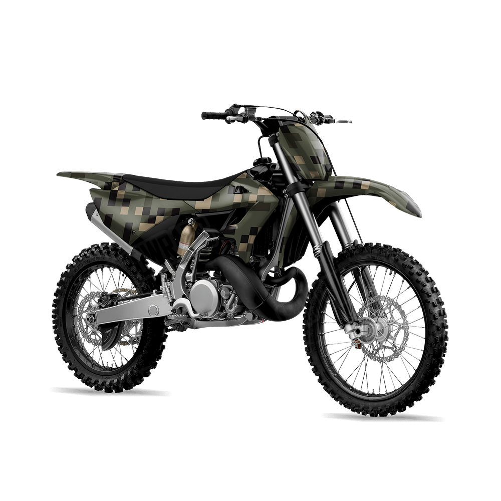 Pixel Militant Green Dirt Bike Wraps