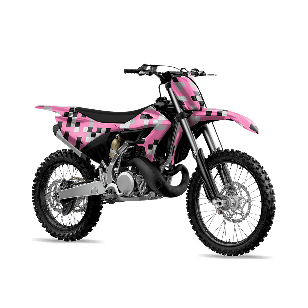 Pixel Pink Tiger Dirt Bike Wraps