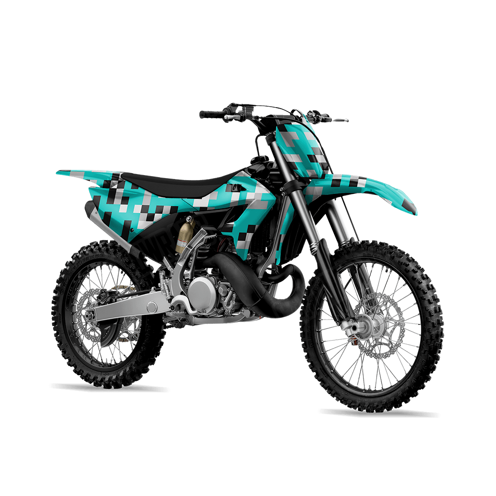 Pixel Tiffany Blue Tiger Dirt Bike Wraps