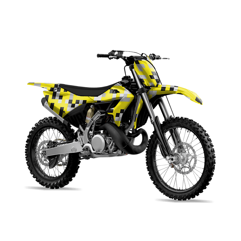 Pixel Yellow Tiger Dirt Bike Wraps