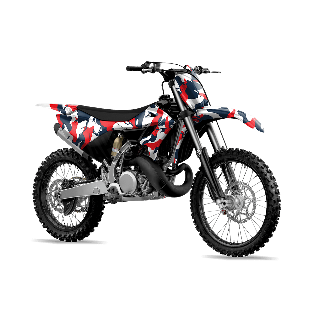 Large Ragged America Camo Dirt Bike Vinyl Wrap
