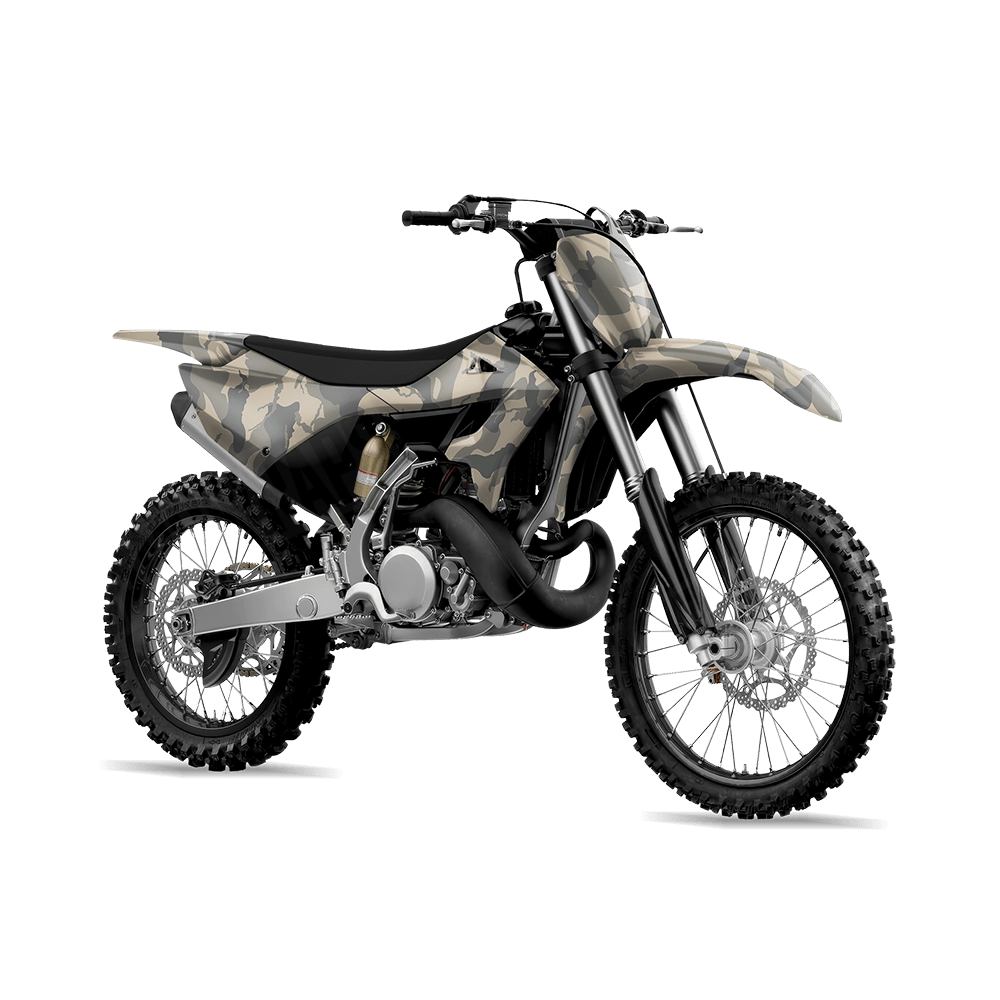 Large Ragged Army Camo Dirt Bike Vinyl Wrap