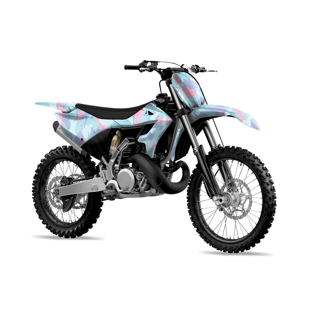 Large Ragged Cotton Candy Camo Dirt Bike Vinyl Wrap