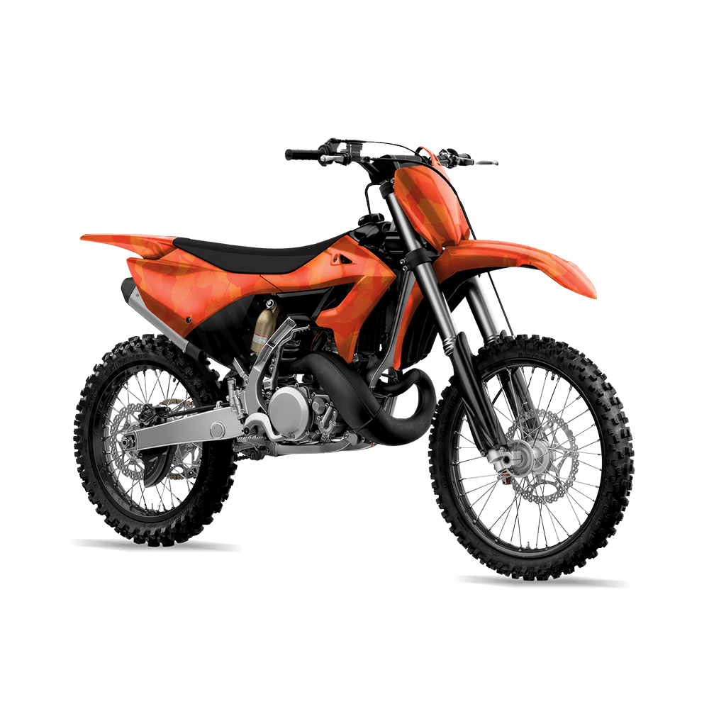 Large Ragged Elite Orange Camo Dirt Bike Vinyl Wrap