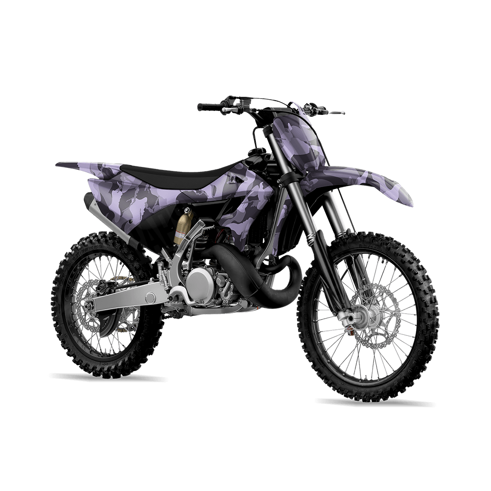 Large Ragged Lilac Camo Dirt Bike Vinyl Wrap