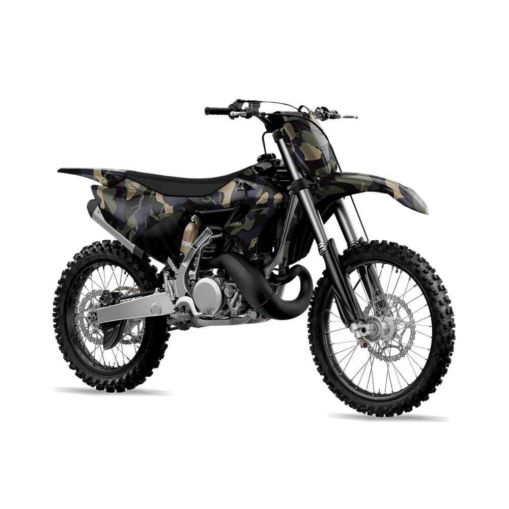 Large Ragged Militant Blue Camo Dirt Bike Vinyl Wrap