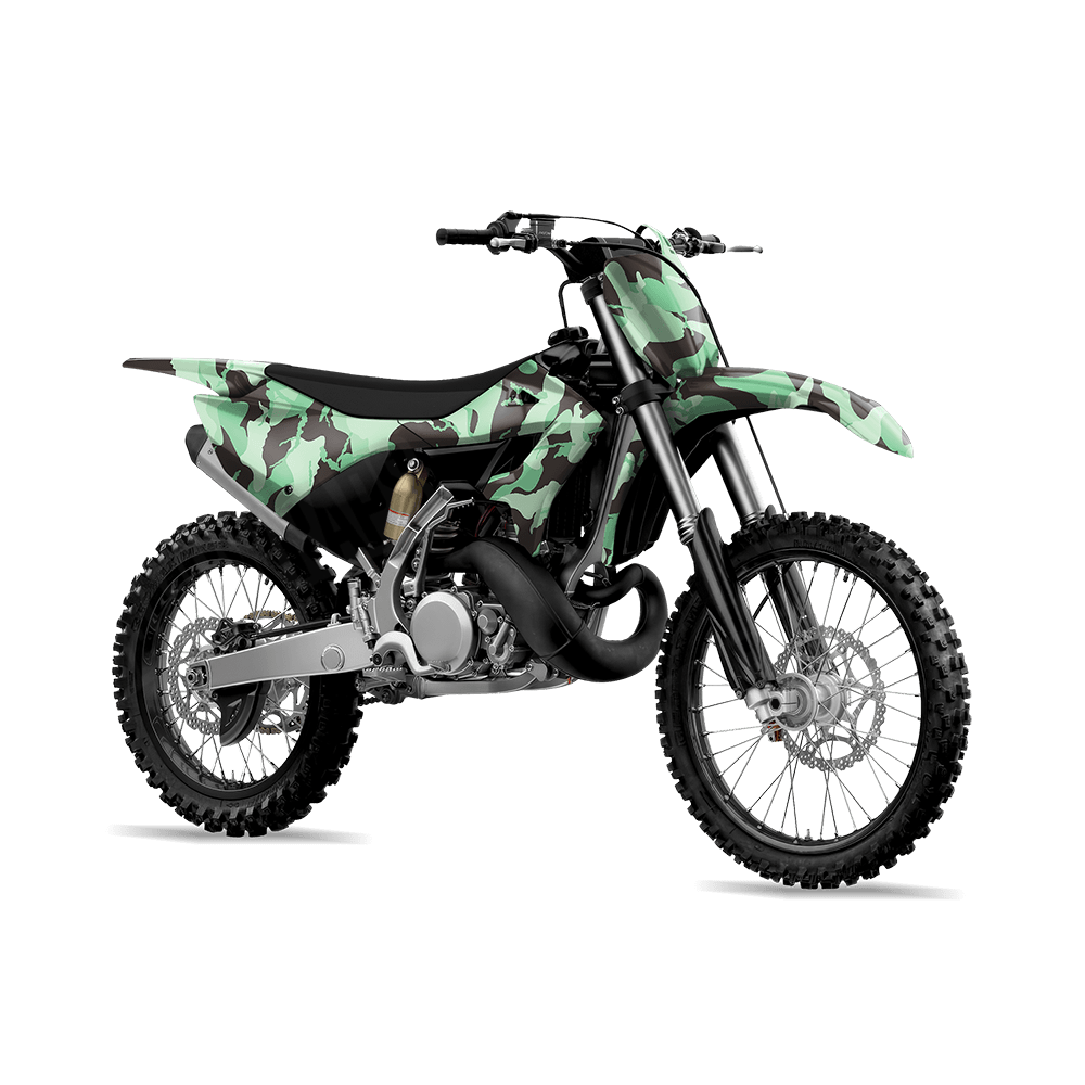 Large Ragged Mint Chocolate Chip Camo Dirt Bike Vinyl Wrap