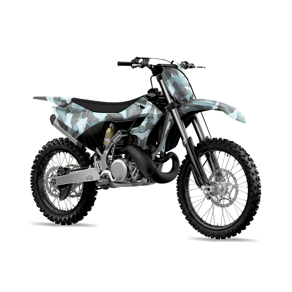 Large Ragged Overcast Camo Dirt Bike Vinyl Wrap