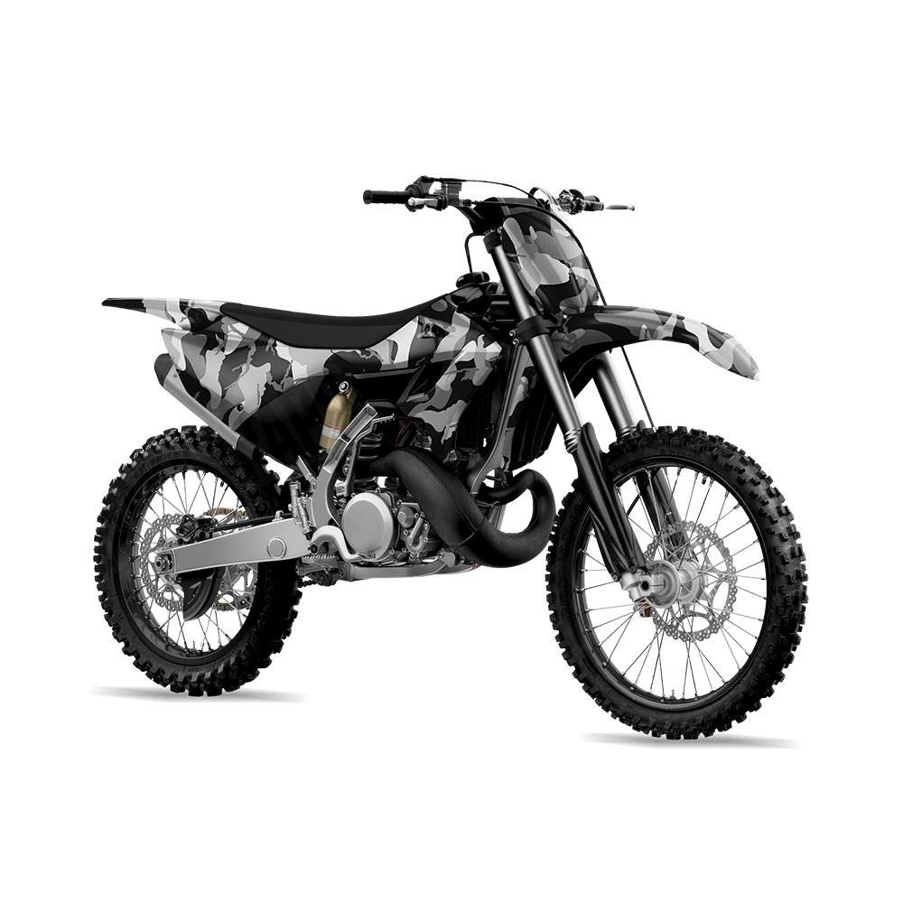 Large Ragged Urban Night Camo Dirt Bike Vinyl Wrap