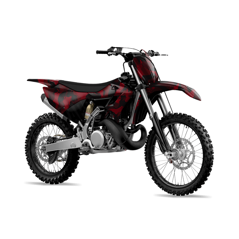Large Ragged Vampire Red Camo Dirt Bike Vinyl Wrap