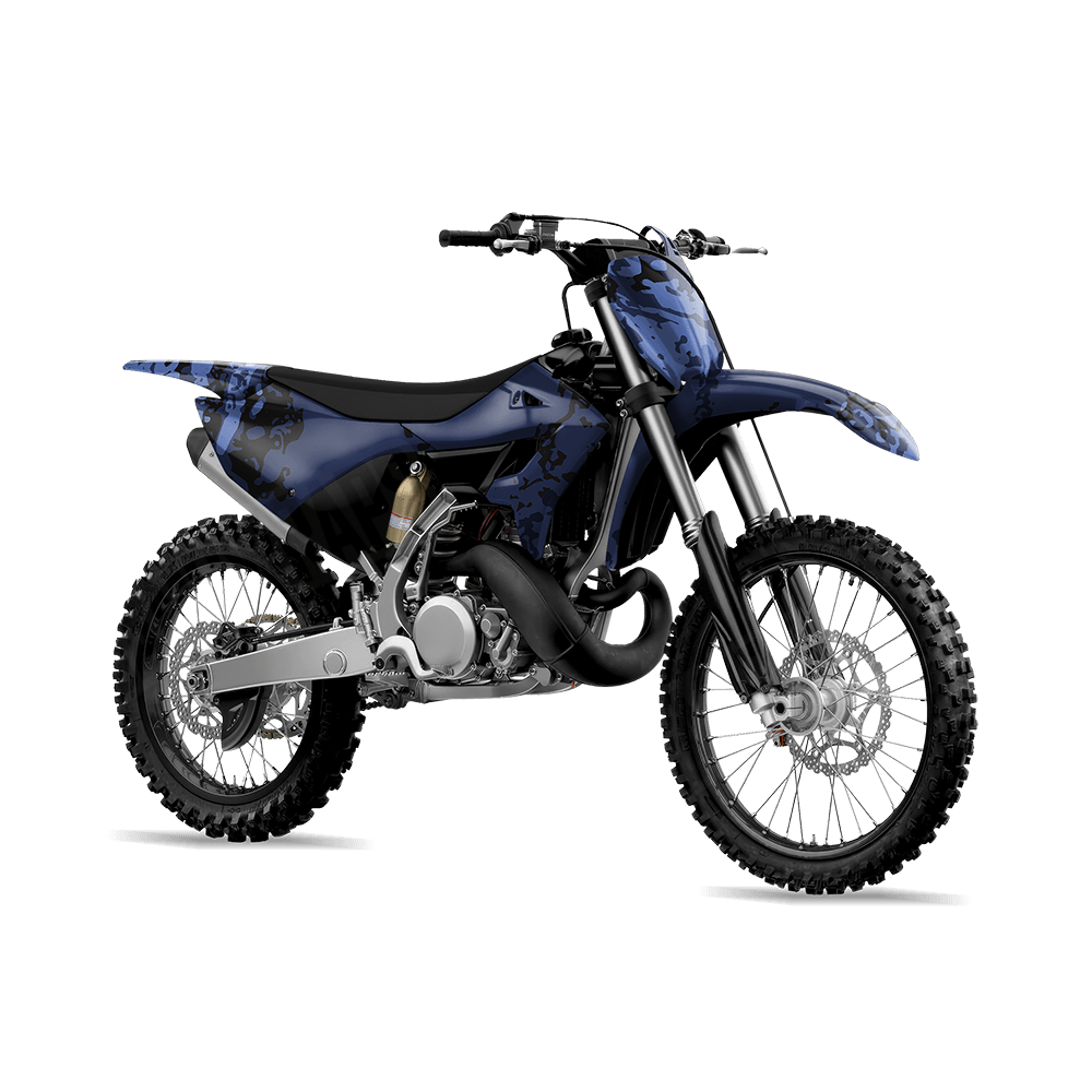 Pasted Blue Midnight Camo Dirt Bike Vinyl Wrap