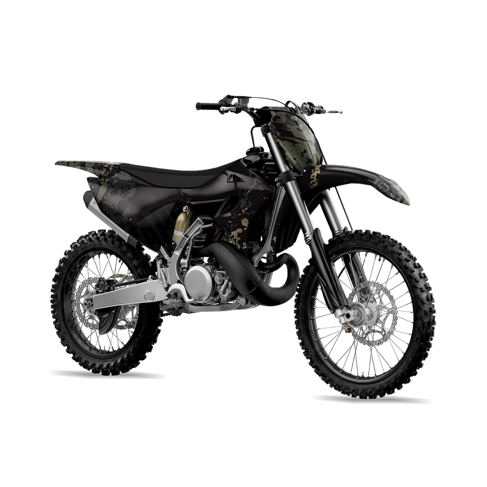 Pasted Militant Charcoal Camo Dirt Bike Vinyl Wrap