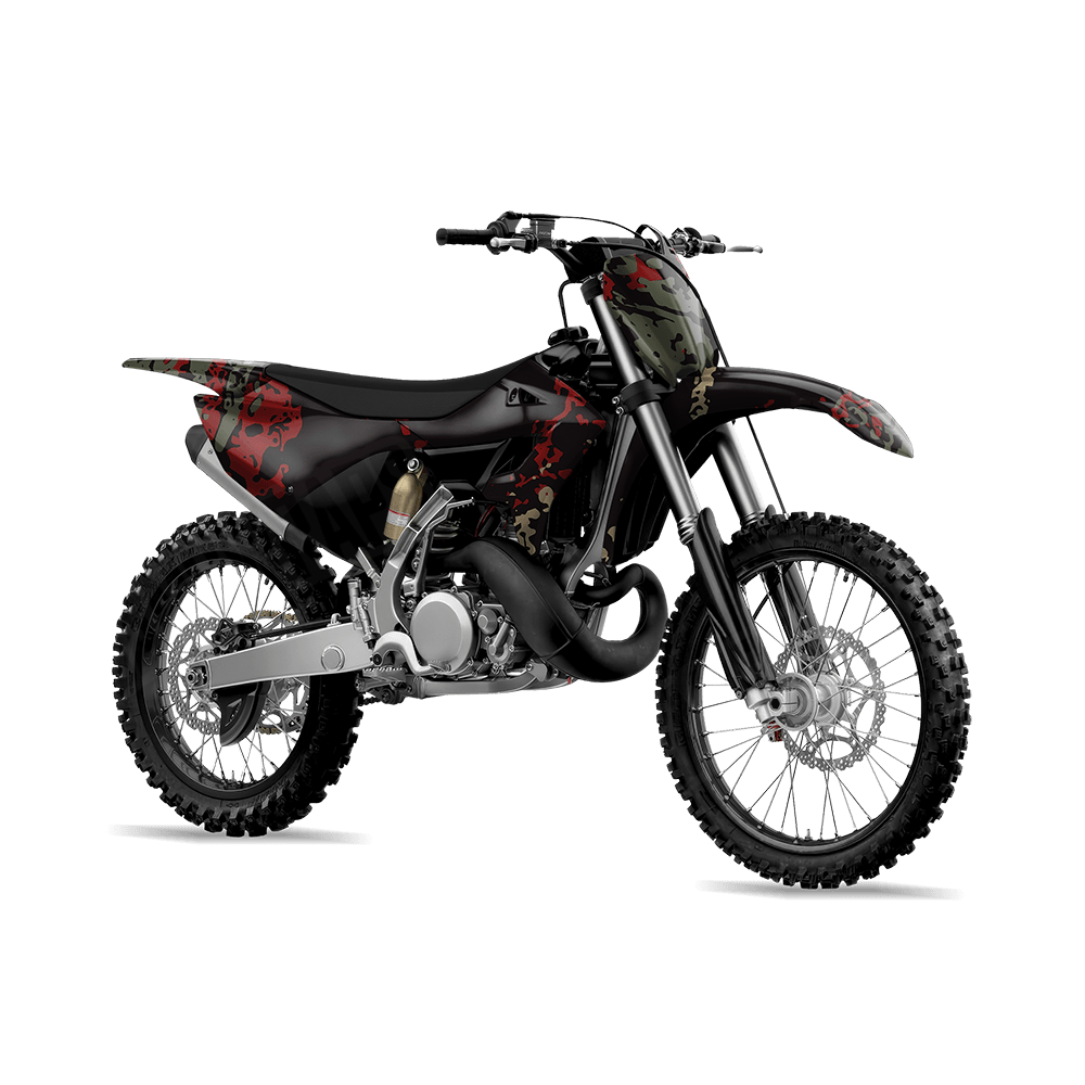 Pasted Militant Red Camo Dirt Bike Vinyl Wrap