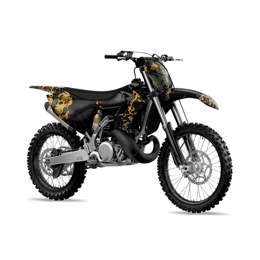 Pasted Militant Yellow Camo Dirt Bike Vinyl Wrap