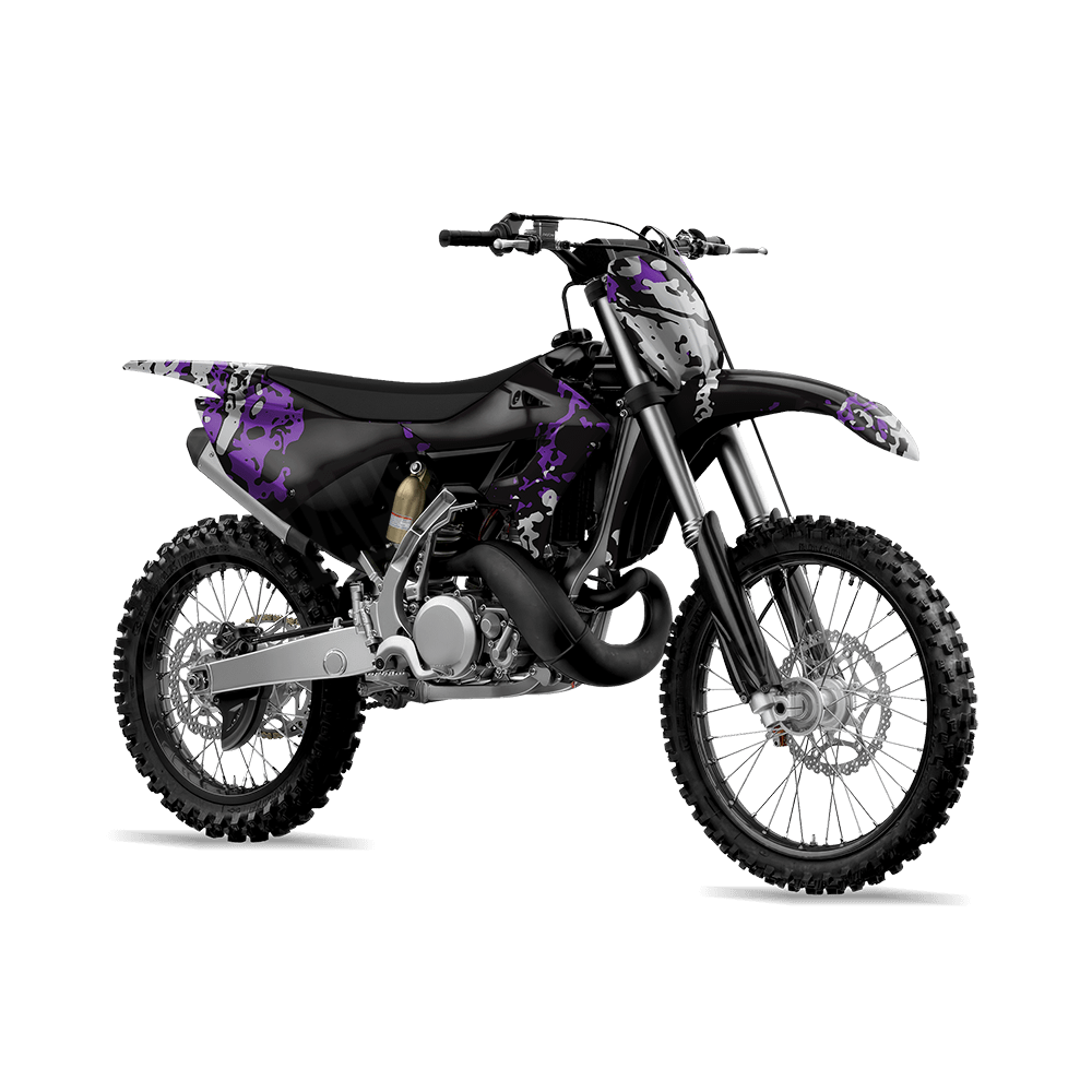 Pasted Purple Tiger Camo Dirt Bike Vinyl Wrap