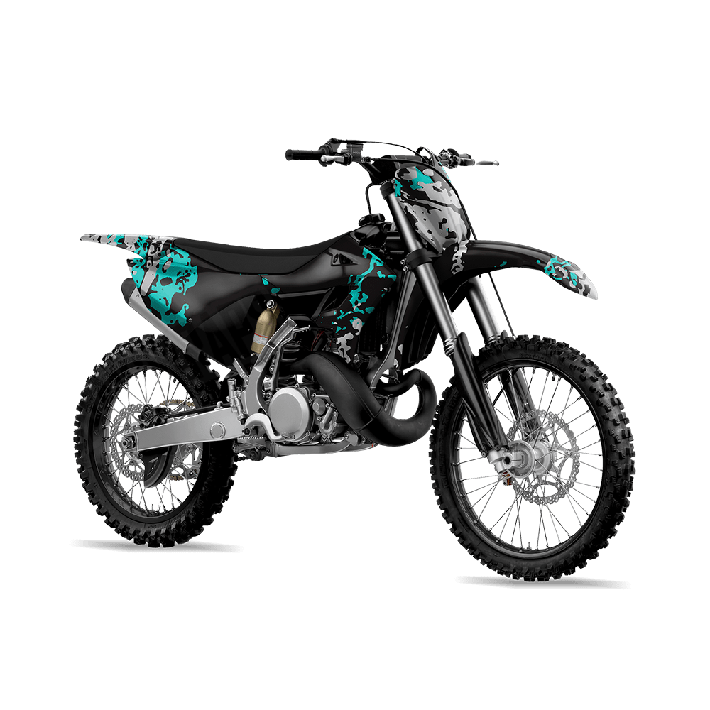 Pasted Tiffany Blue Tiger Camo Dirt Bike Vinyl Wrap
