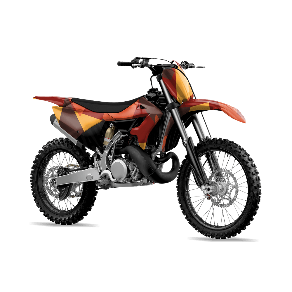 Shattered Autumn Camo Dirt Bike Vinyl Wrap