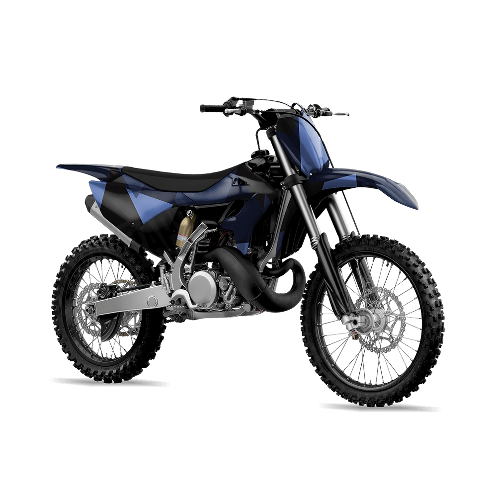 Shattered Blue Midnight Camo Dirt Bike Vinyl Wrap