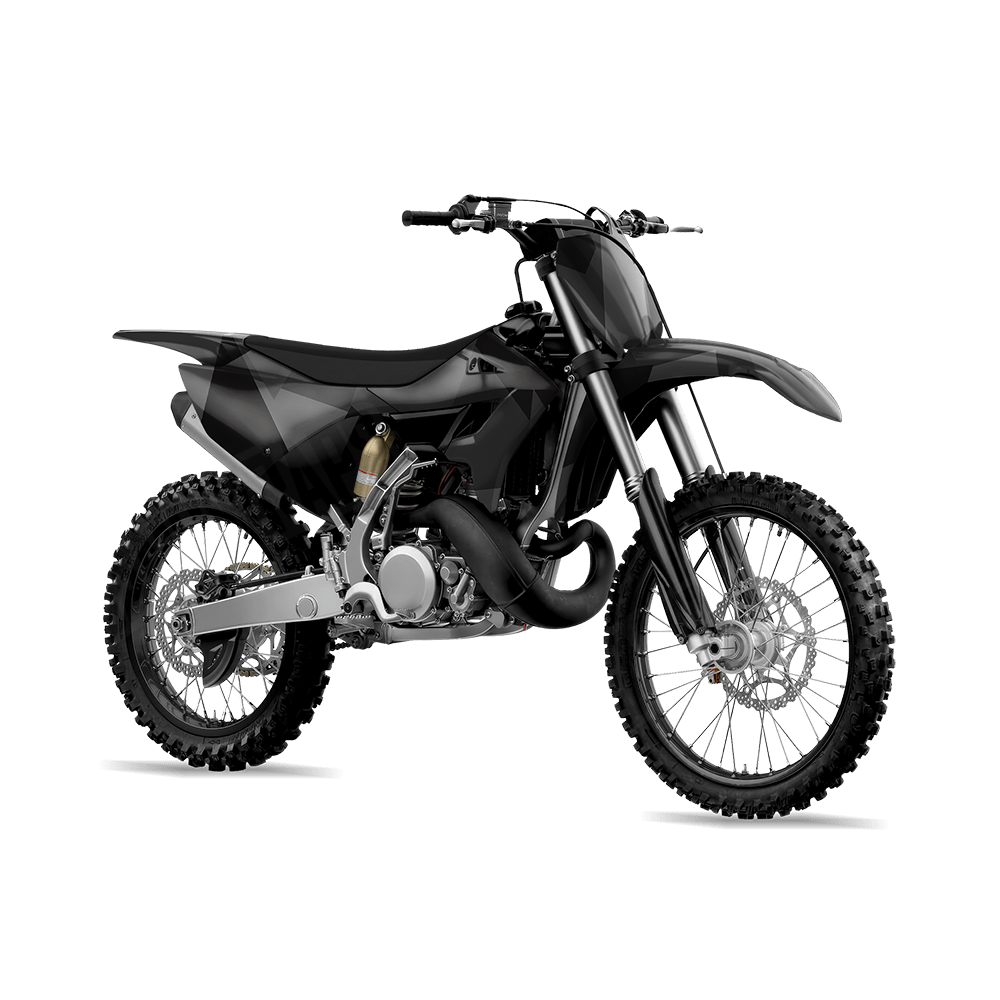 Shattered Elite Black Camo Dirt Bike Vinyl Wrap