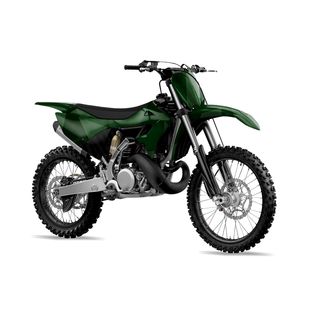 Shattered Elite Green Camo Dirt Bike Vinyl Wrap