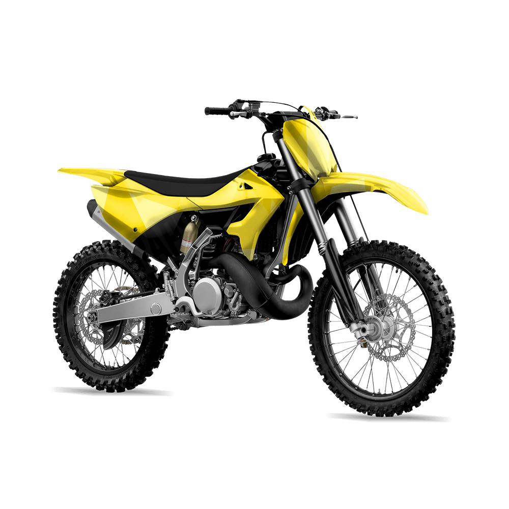 Shattered Elite Yellow Camo Dirt Bike Vinyl Wrap