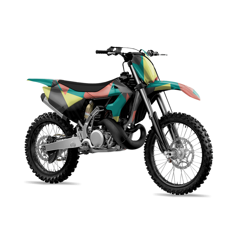 Shattered Fiesta Camo Dirt Bike Vinyl Wrap
