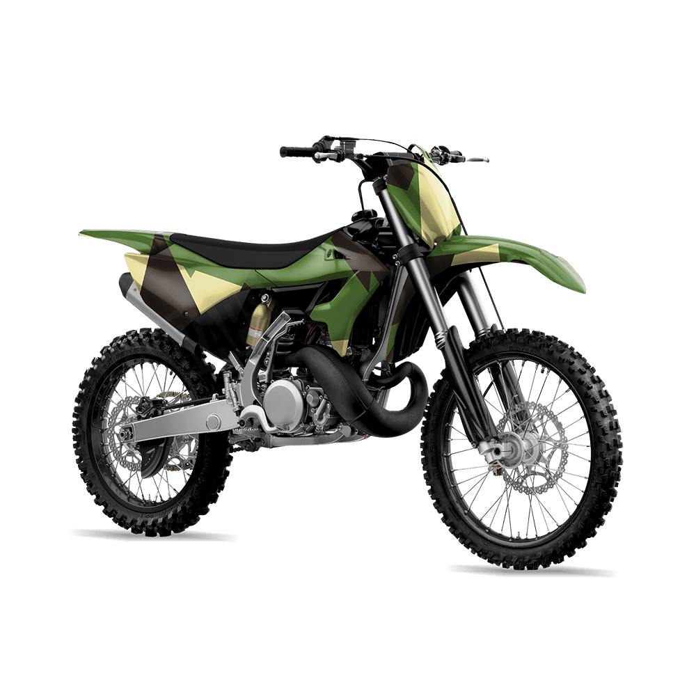 Shattered Jungle Camo Dirt Bike Vinyl Wrap