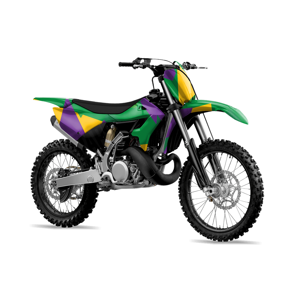 Shattered Mardi Gras Camo Dirt Bike Vinyl Wrap