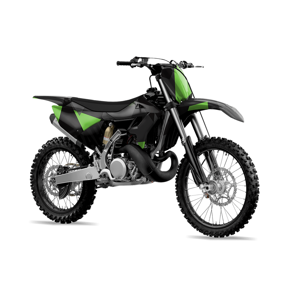 Shattered Metro Green Camo Dirt Bike Vinyl Wrap