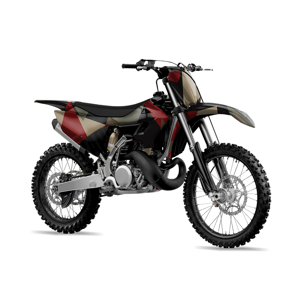 Shattered Militant Red Camo Dirt Bike Vinyl Wrap