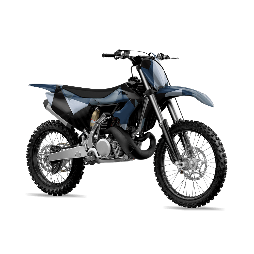 Shattered Navy Camo Dirt Bike Vinyl Wrap