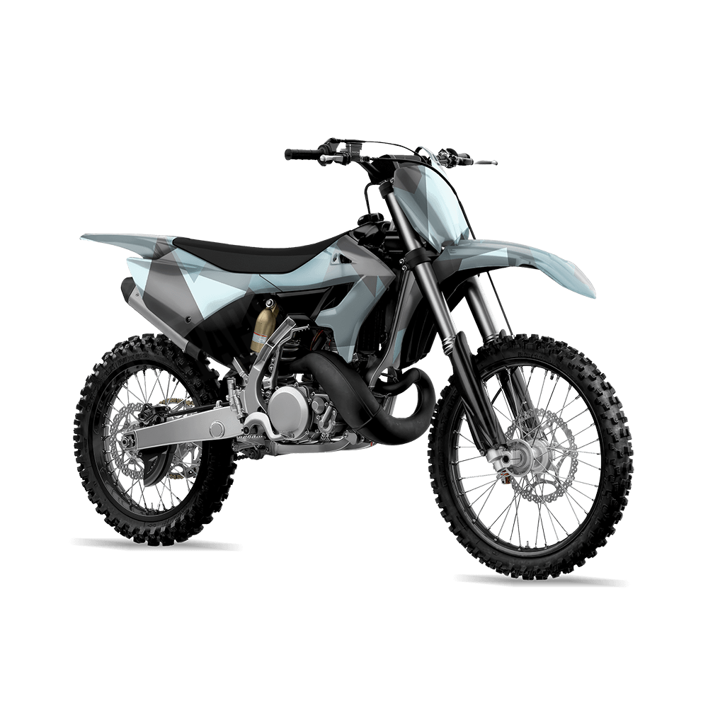 Shattered Overcast Camo Dirt Bike Vinyl Wrap